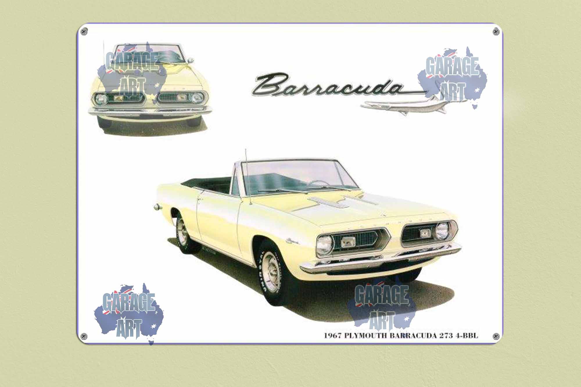 1967 Plymouth Barracuda 273 4bbl Tin Sign freeshipping - garageartaustralia