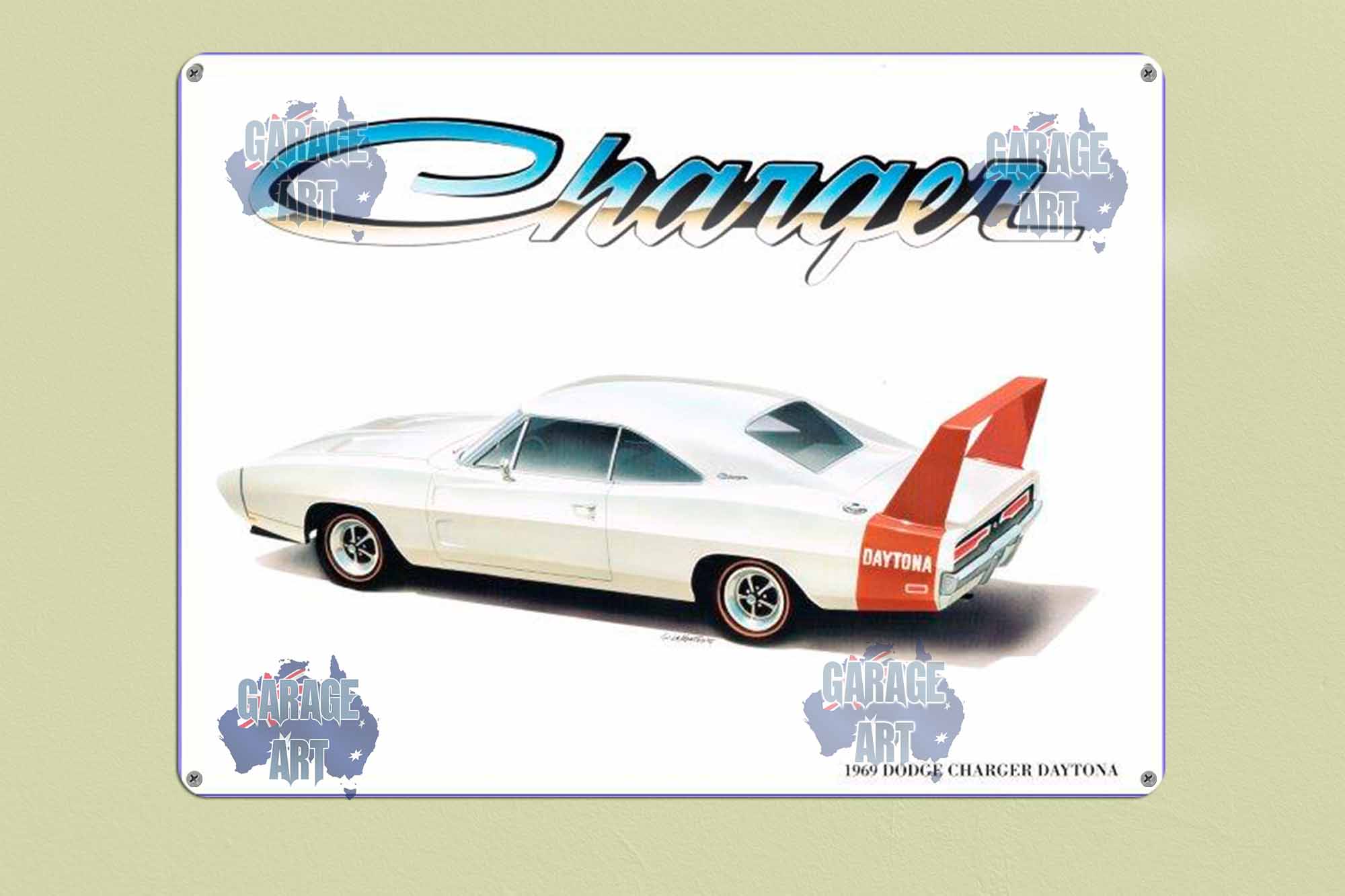 1969 Dodge Challenger Daytona Tin Sign freeshipping - garageartaustralia