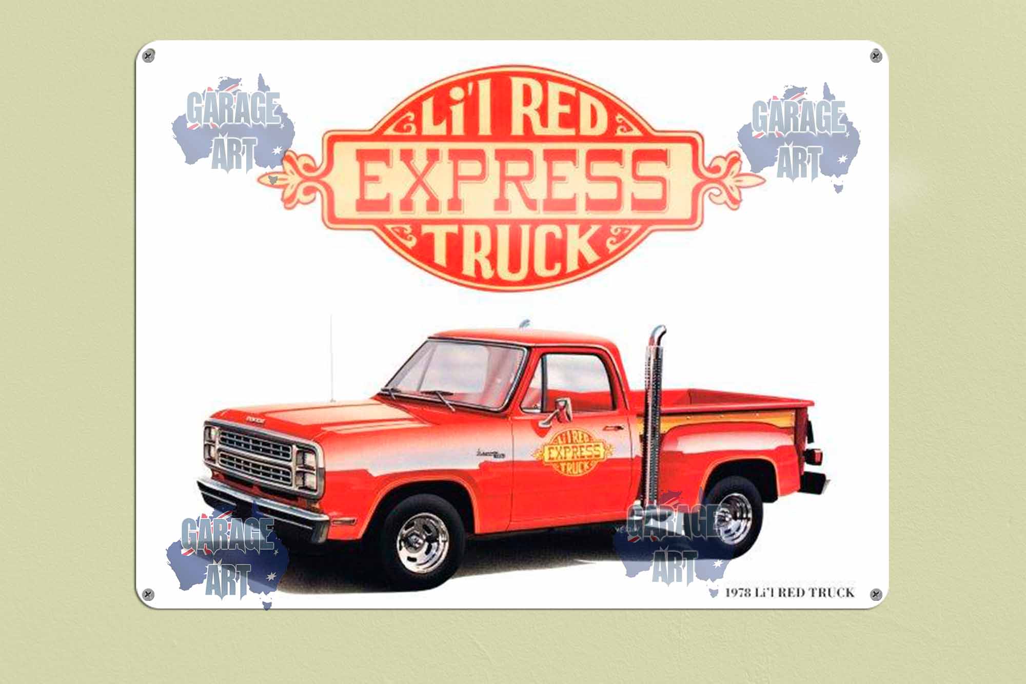 1978 Chrysler Lil Red Truck  Tin Sign freeshipping - garageartaustralia