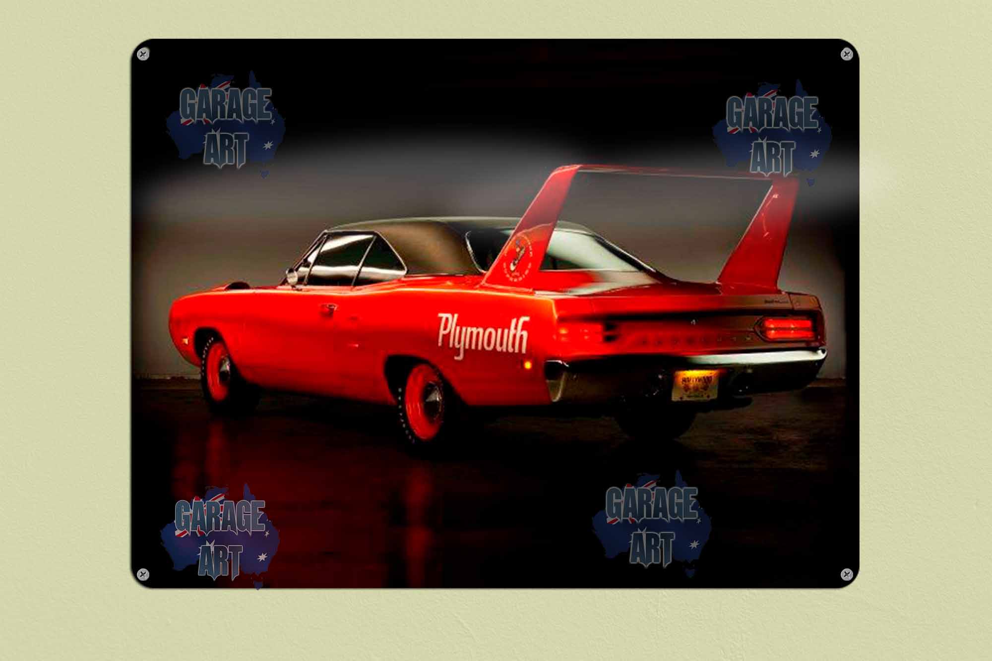 Plymouth Daytona red showcar Tin Sign freeshipping - garageartaustralia