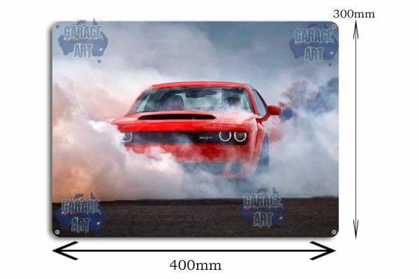 2018 Dodge SRT Demon Challenger Burnout Tin Sign freeshipping - garageartaustralia