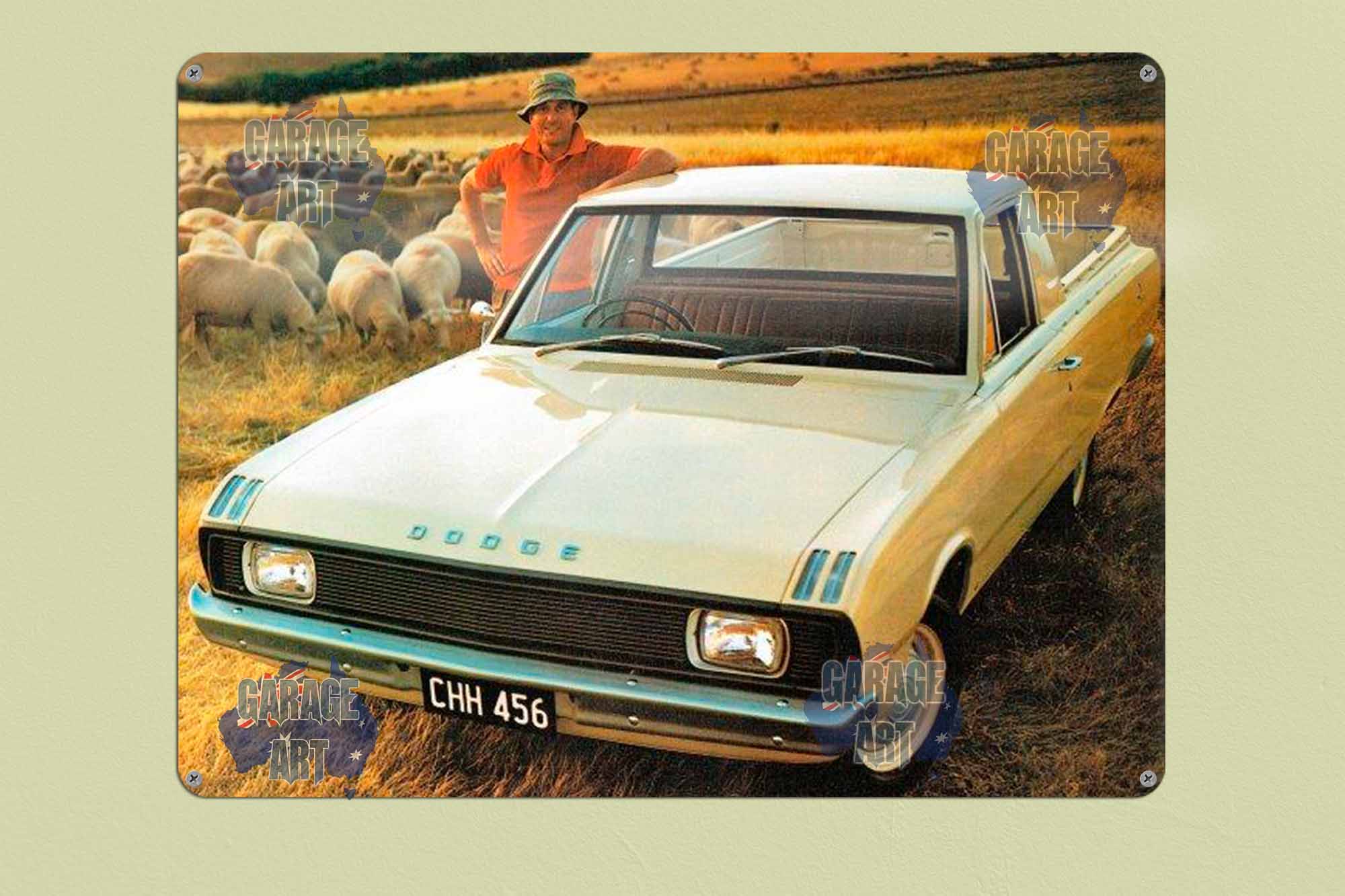 1970 Dodge Farm Ute Tin Sign freeshipping - garageartaustralia