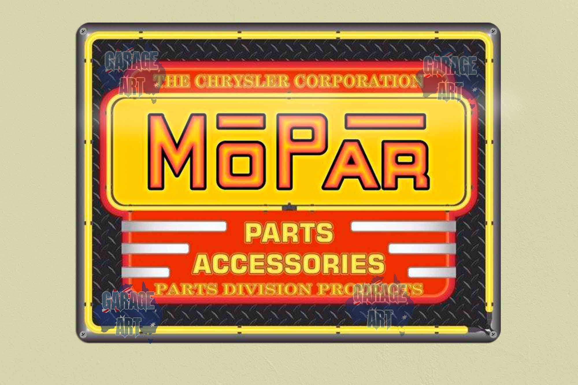 Mopar Neon Parts Accessories Tin Sign freeshipping - garageartaustralia