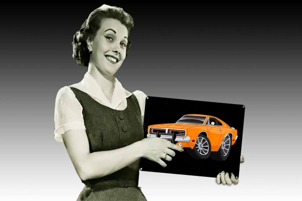 RT Charger Orange Tin Sign freeshipping - garageartaustralia