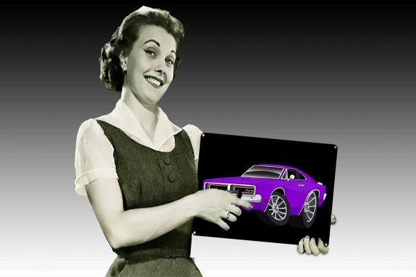 RT Charger Purple Tin Sign freeshipping - garageartaustralia