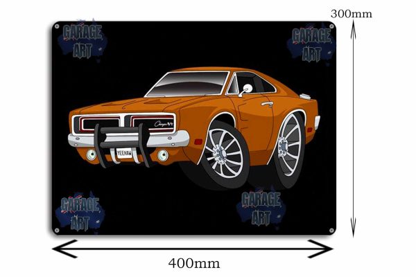 RT Charger Tan Tin Sign freeshipping - garageartaustralia