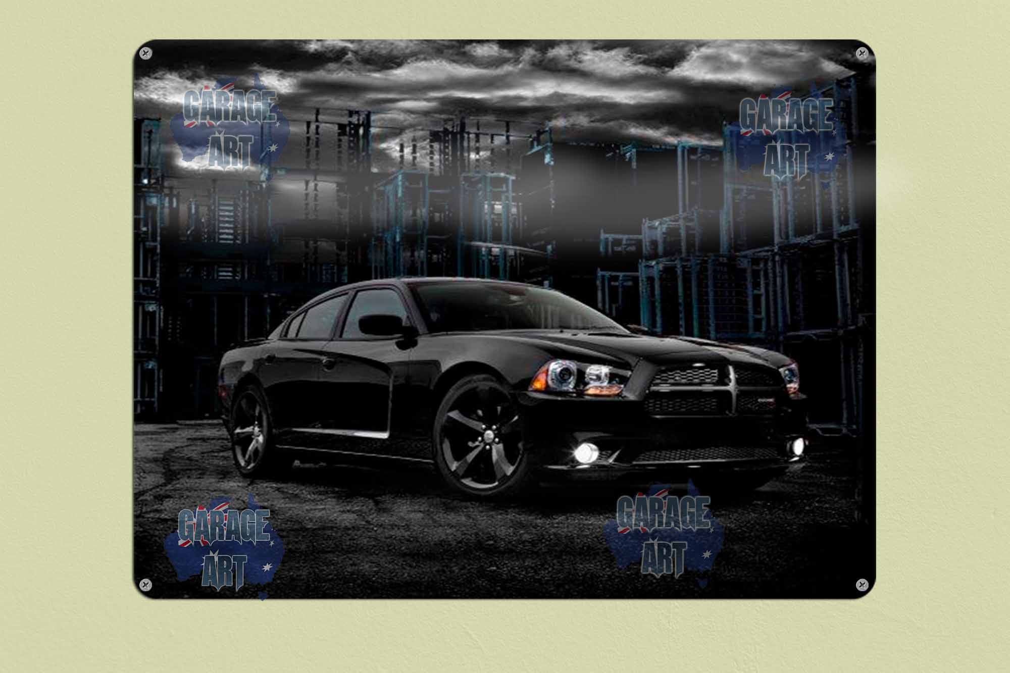 Arty Dodge Charger 480mmx380mm Tin Sign freeshipping - garageartaustralia