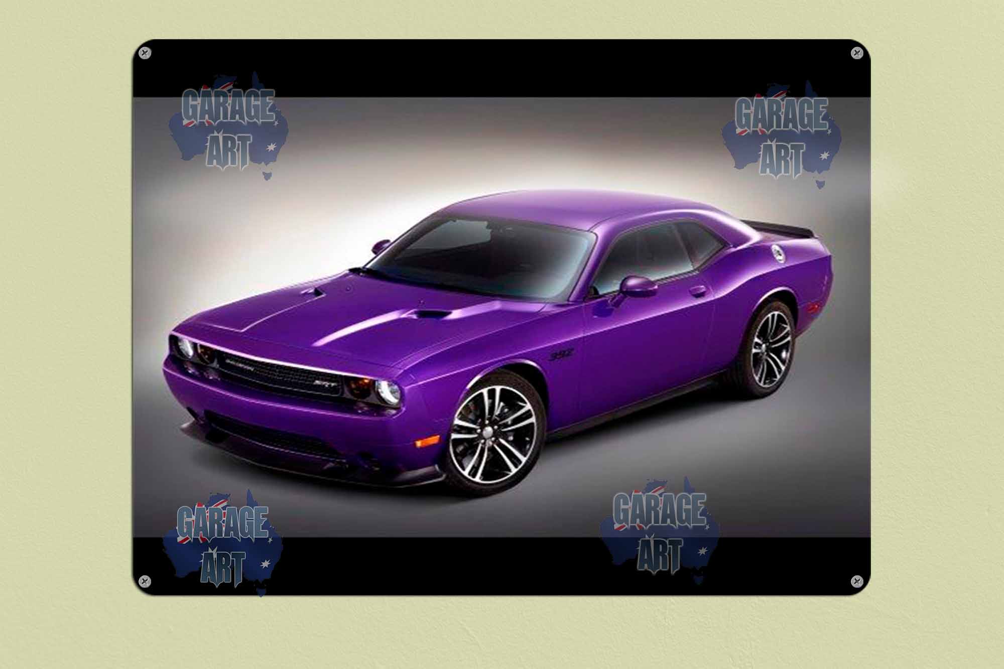 Purple Dodge Charger 480mmx380mm Tin Sign freeshipping - garageartaustralia