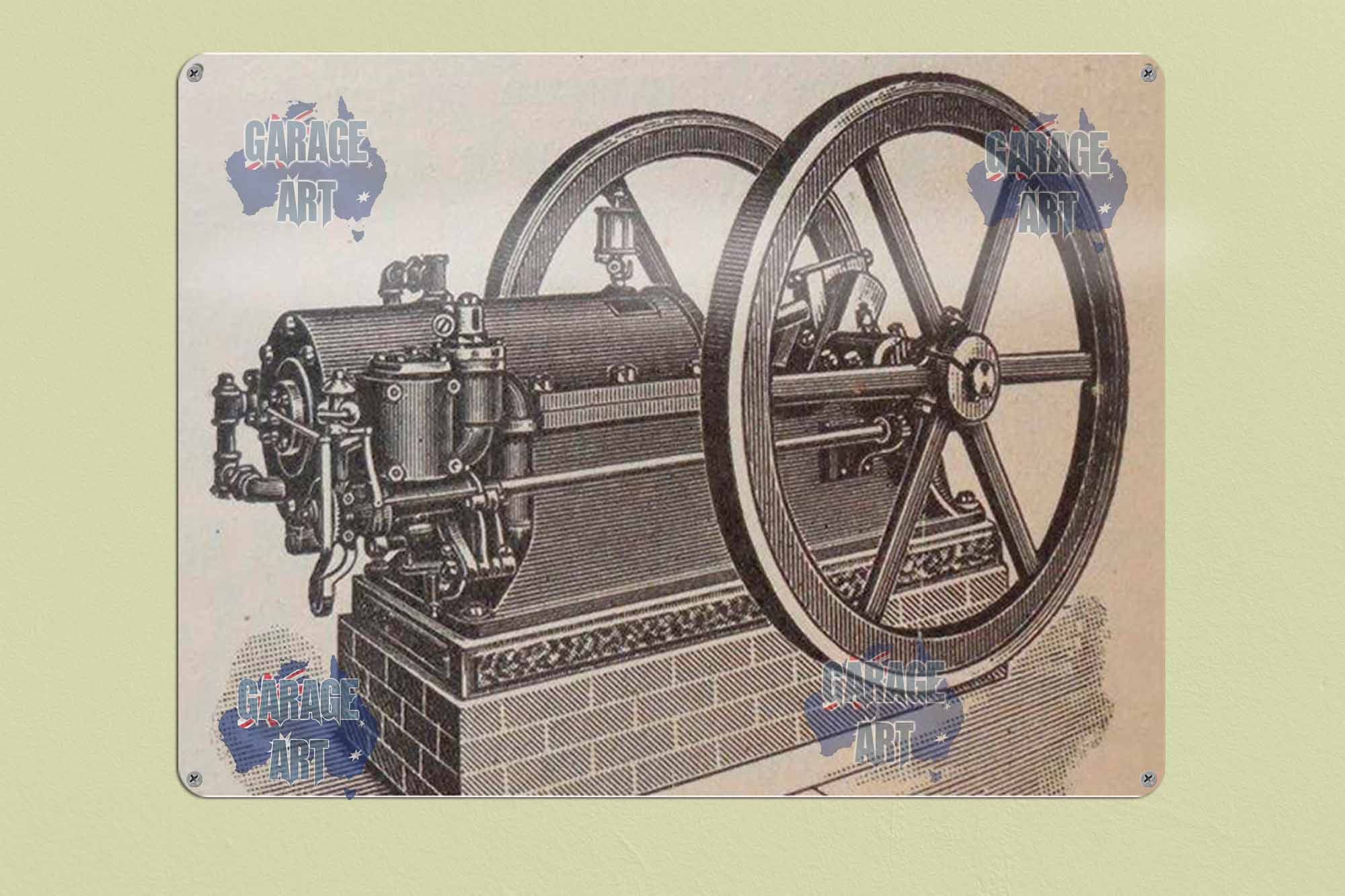 Steam Motor Stationary Tin Sign freeshipping - garageartaustralia