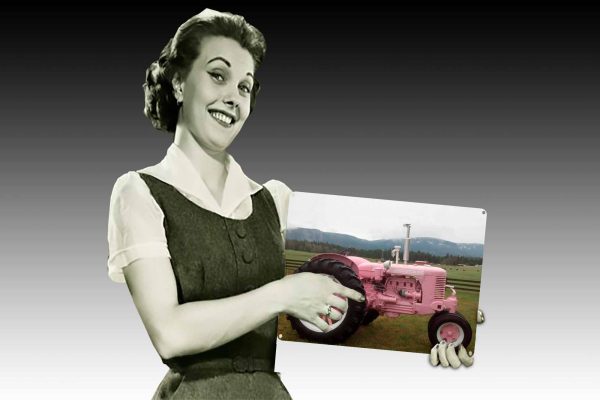 Pink Case Tractor Tin Sign freeshipping - garageartaustralia