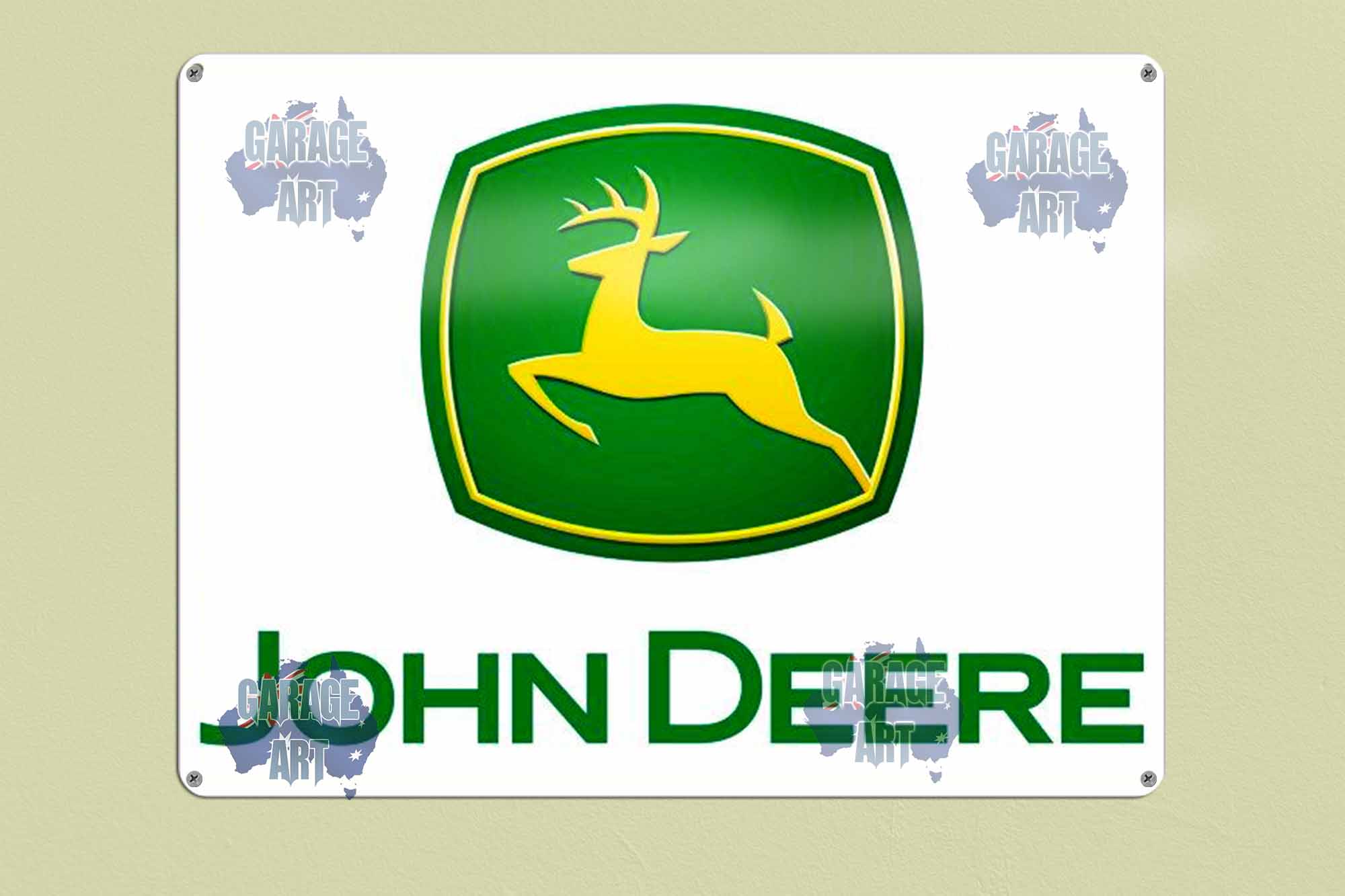 John Deere Tractor Logo Tin Sign freeshipping - garageartaustralia