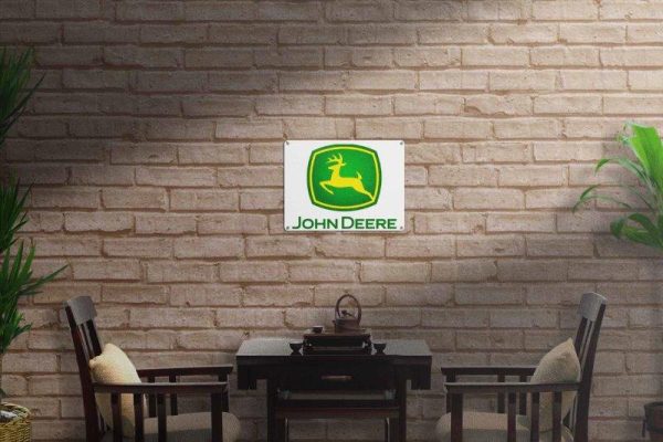 John Deere Logo 480mmx380mm Tin Sign freeshipping - garageartaustralia