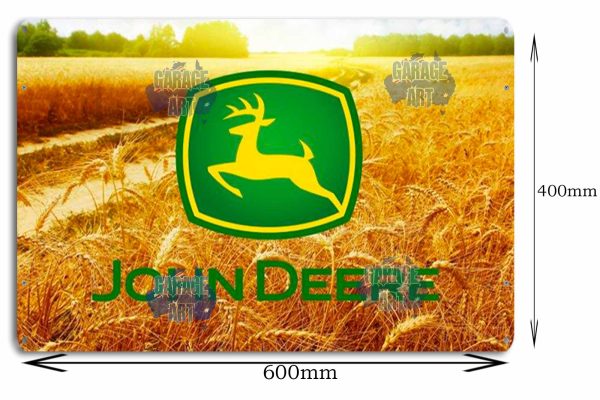 John Deere Farming Logo 600mmx400mm Tin Sign freeshipping - garageartaustralia