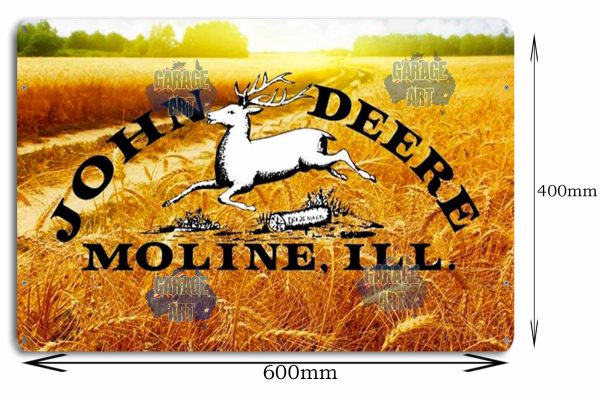 John Deere Moline 600mmx400mm Tin Sign freeshipping - garageartaustralia