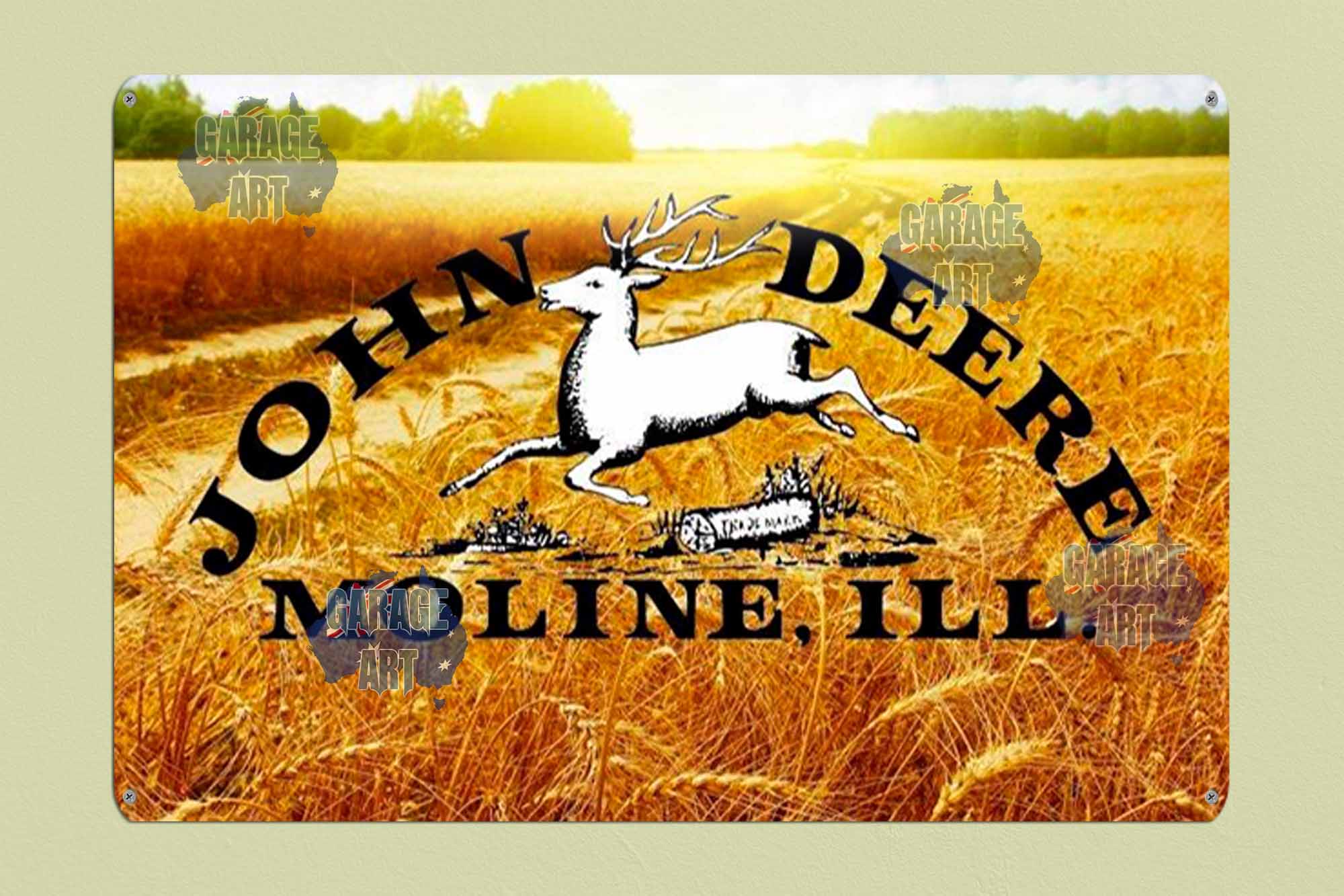 John Deere Moline 600mmx400mm Tin Sign freeshipping - garageartaustralia