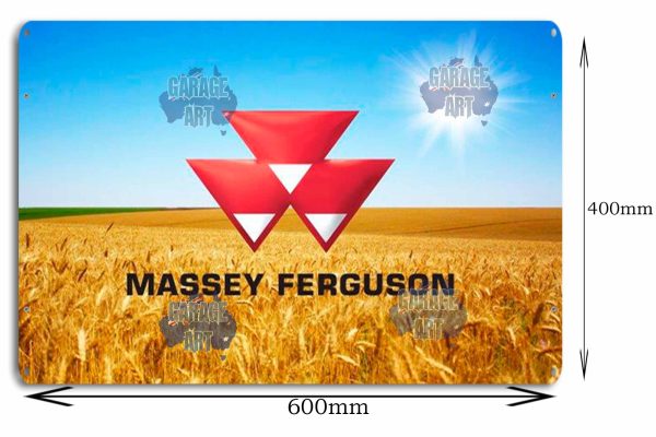 Massey Ferguson Logo Fields 600mmx400mm Tin Sign freeshipping - garageartaustralia