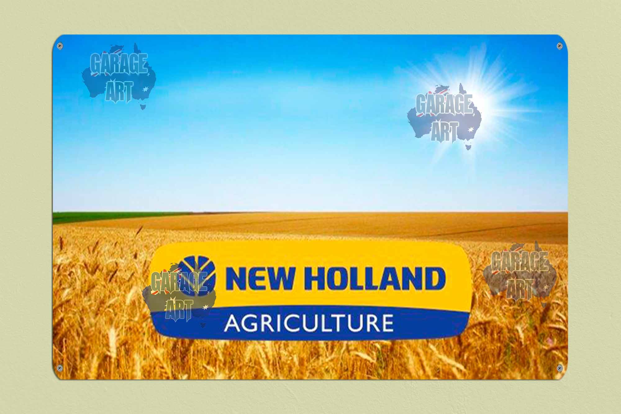 New Holland Agriculture Logo 600mmx400mm Tin Sign freeshipping - garageartaustralia