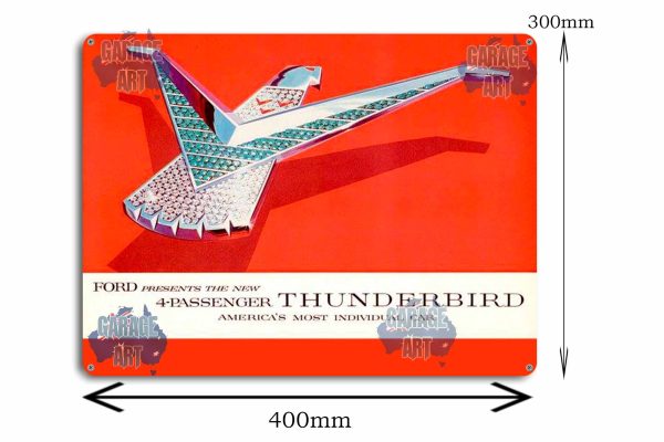 4 Passenger Thunderbird Logo Tin Sign freeshipping - garageartaustralia