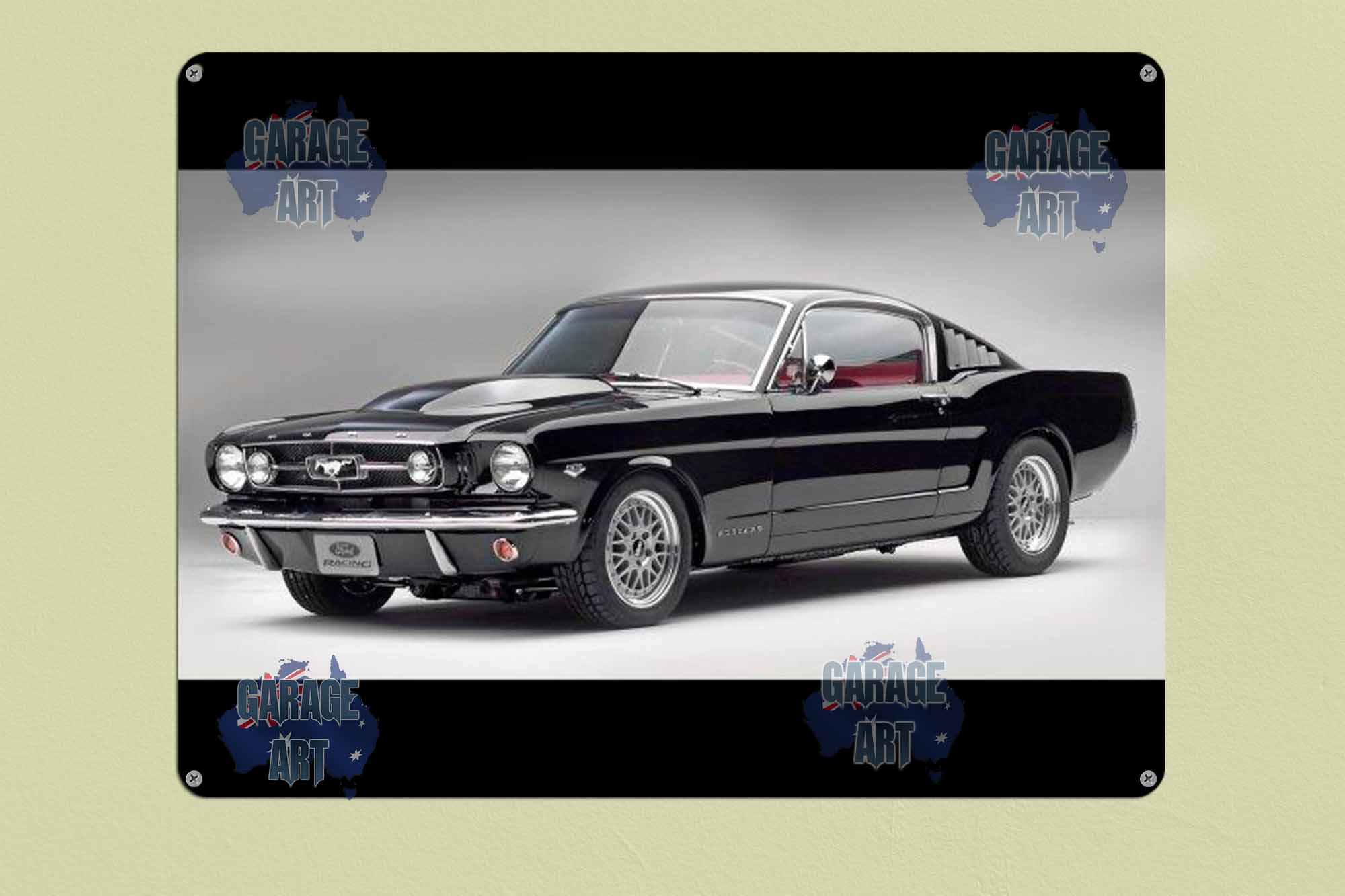 Mustang Coupe Black Tin Sign freeshipping - garageartaustralia