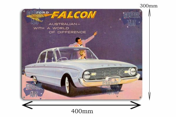 Australian Ford Falcon World of Difference Tin Sign freeshipping - garageartaustralia