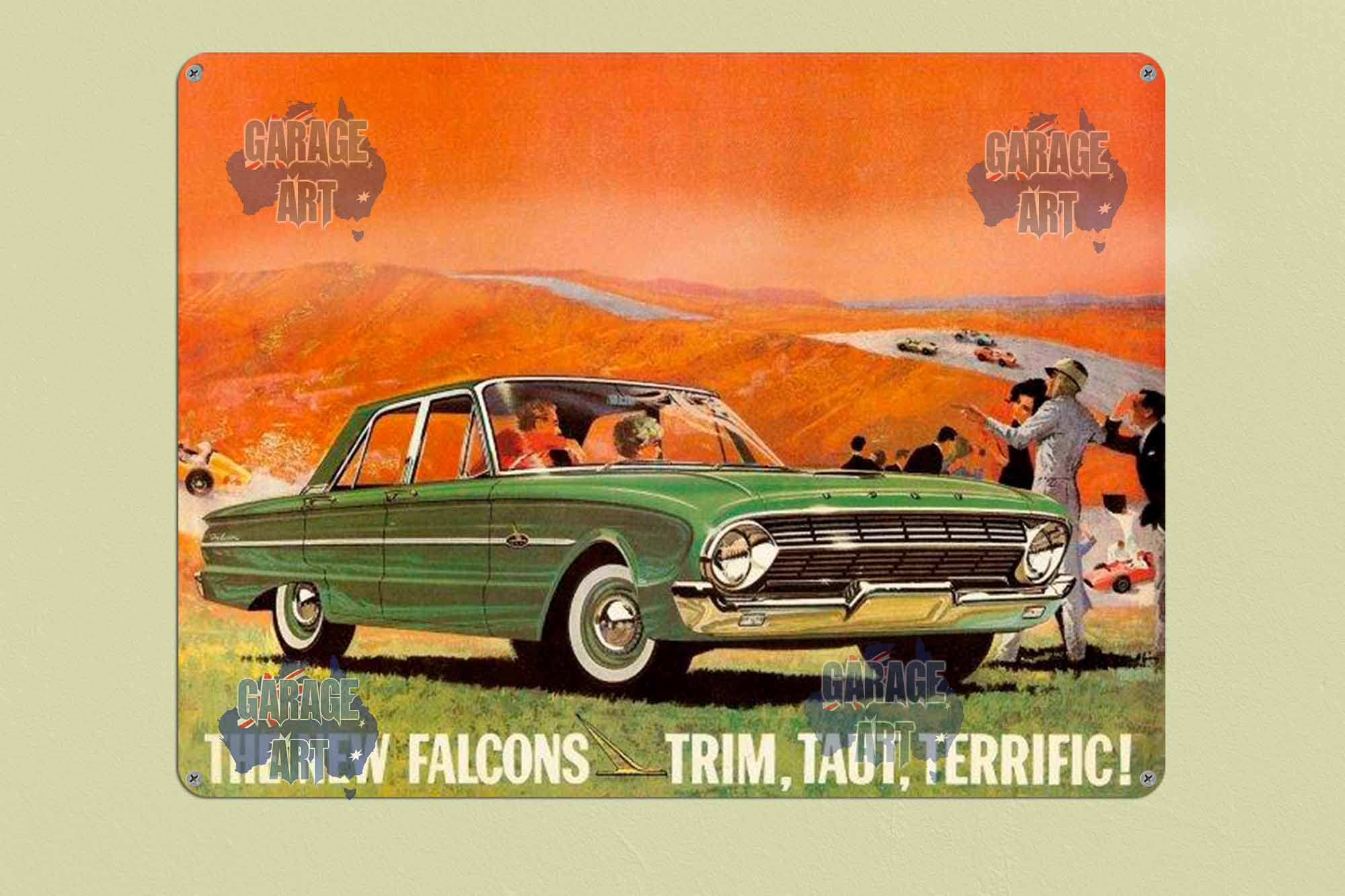 Trim Taut New Falcon Tin Sign freeshipping - garageartaustralia