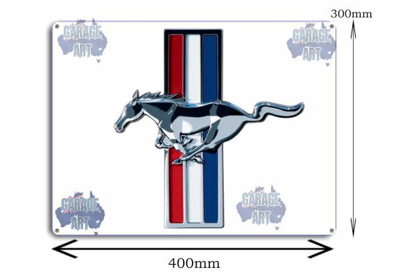 Mustang Logo Coloured Tin Sign freeshipping - garageartaustralia