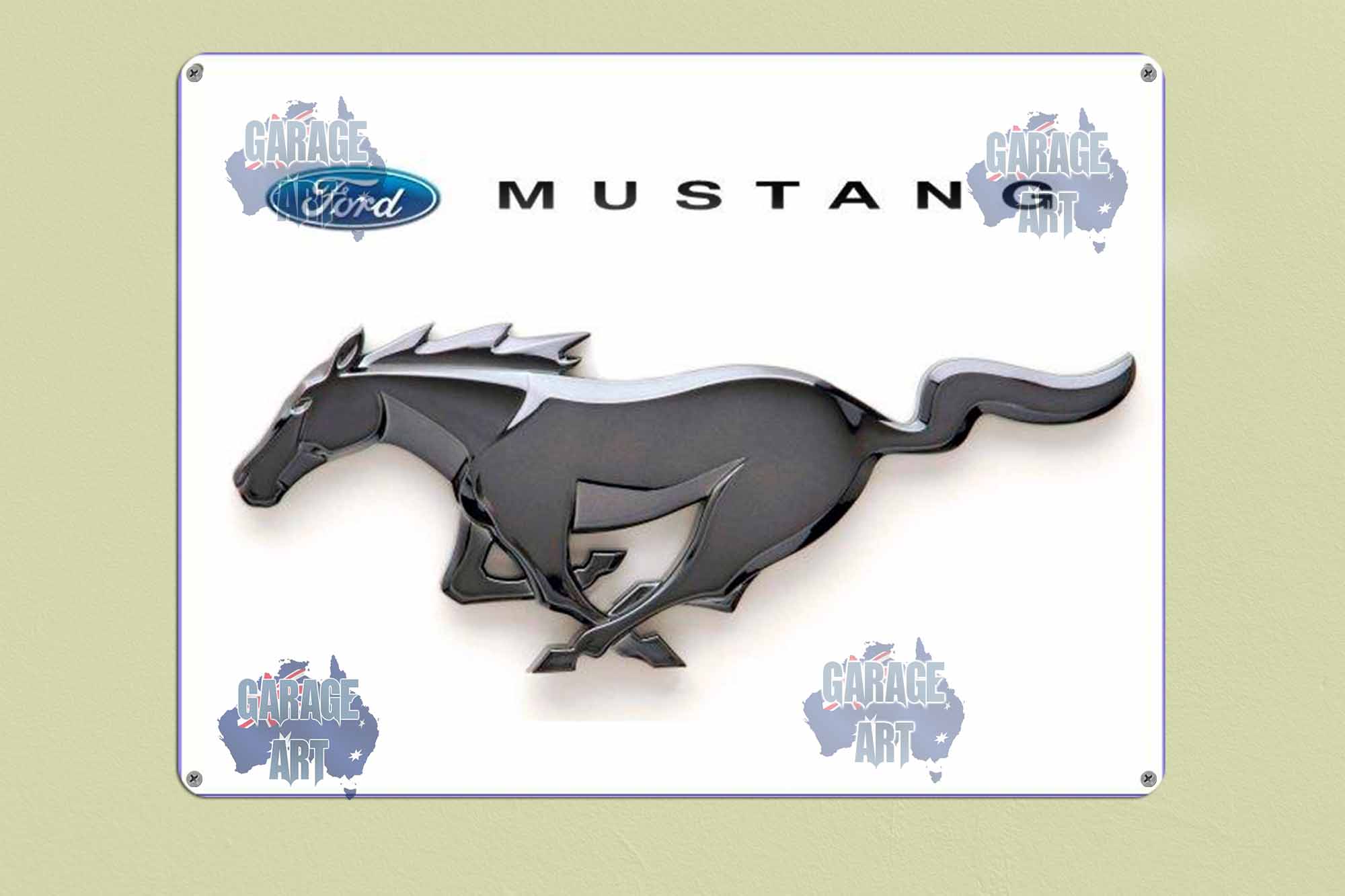Ford Mustang logo Tin Sign freeshipping - garageartaustralia