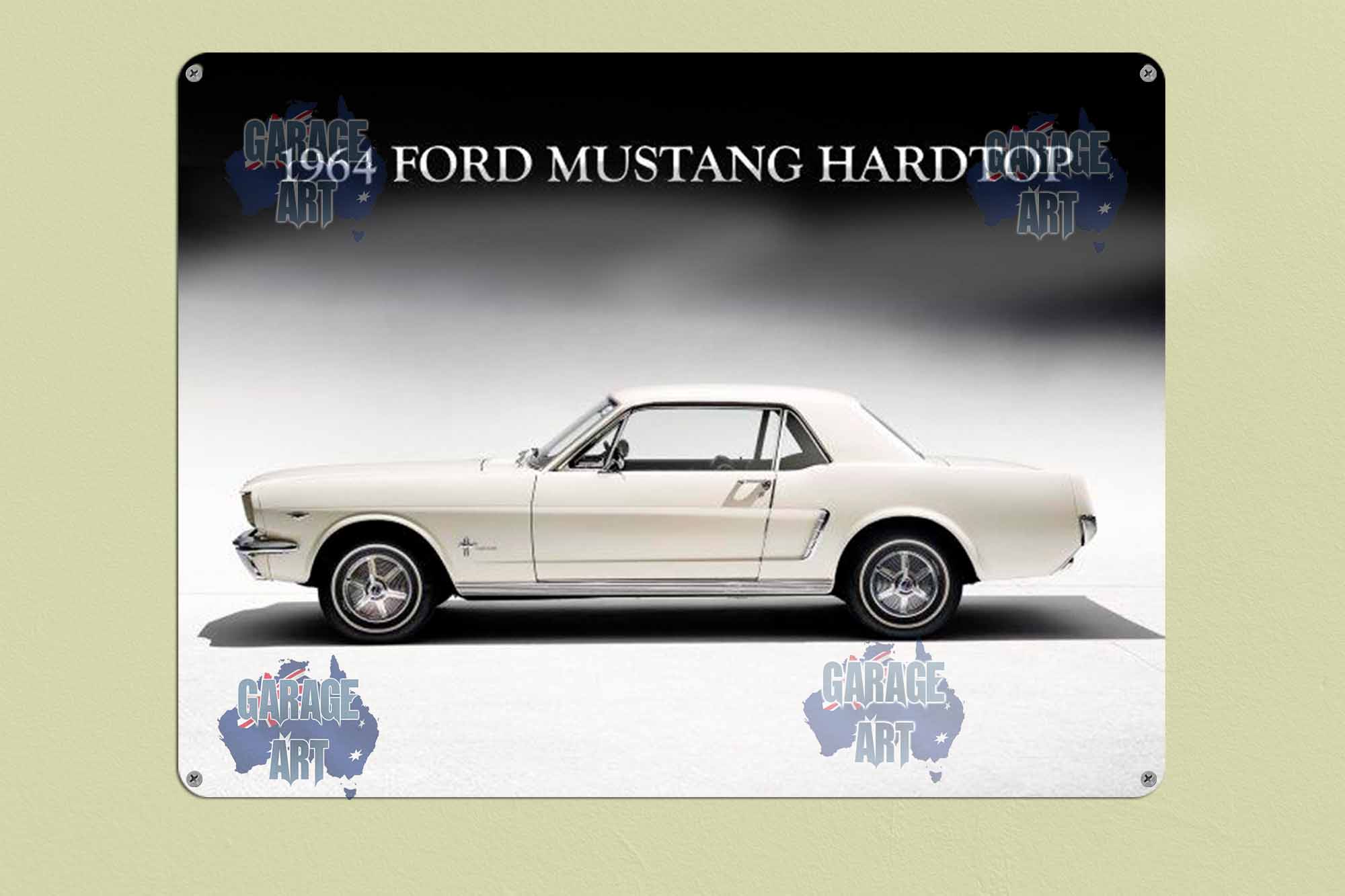 1964 Ford Mustang sideview Tin Sign freeshipping - garageartaustralia