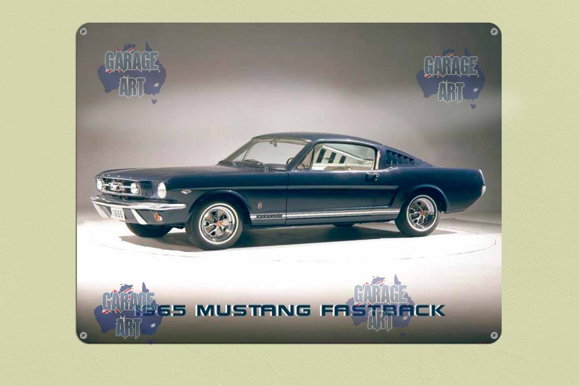 1965 Ford Mustang Fastback Tin Sign freeshipping - garageartaustralia