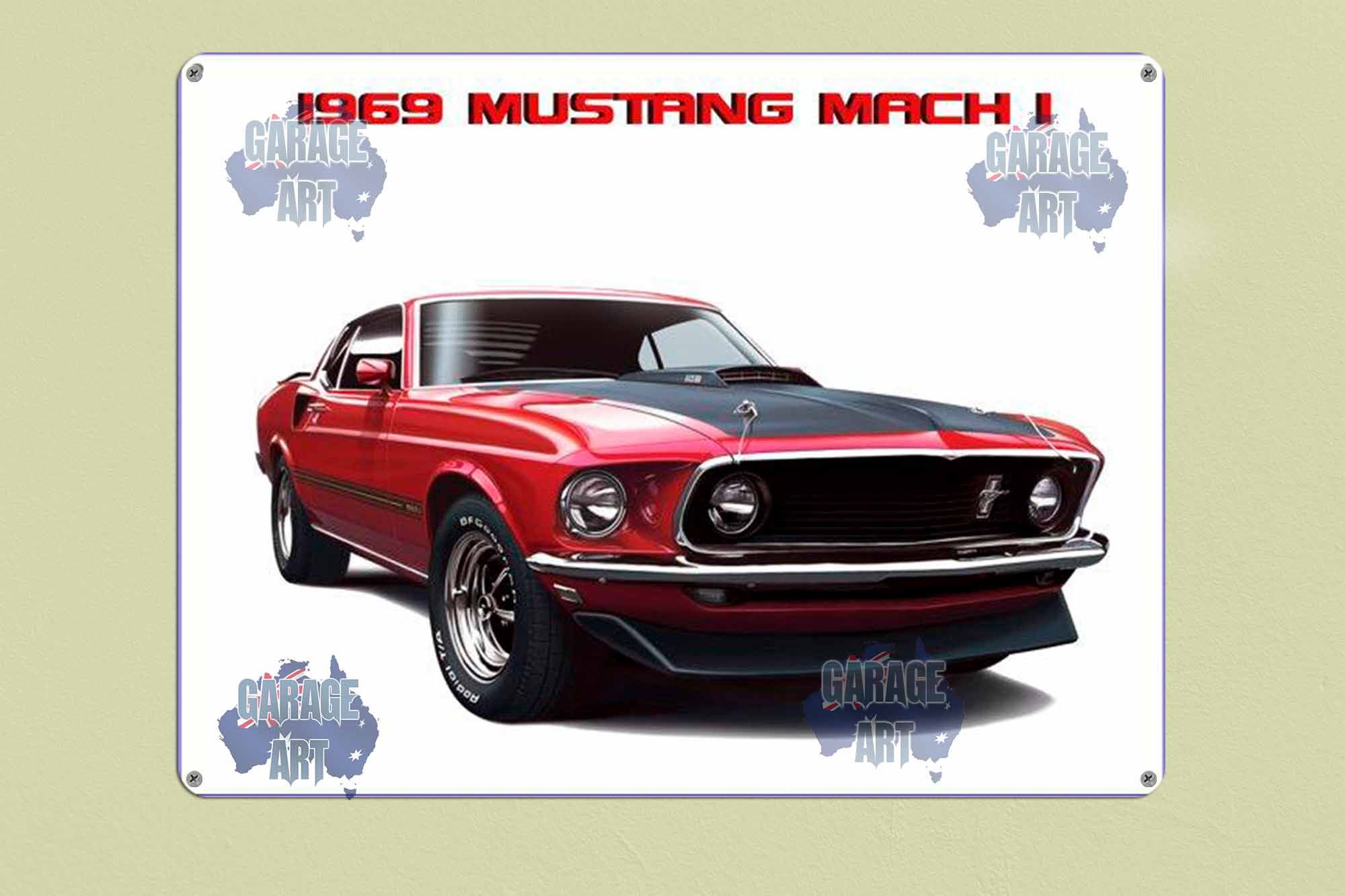 1969 Mustang Mach 1 Tin Sign freeshipping - garageartaustralia