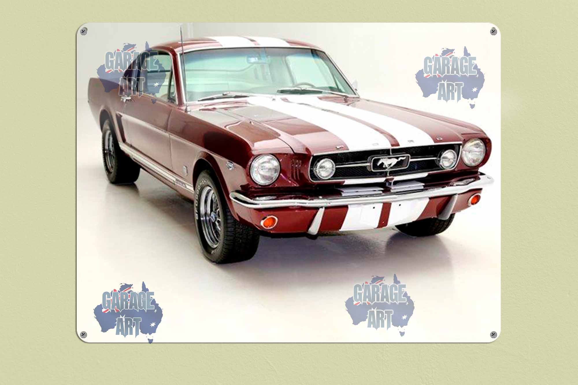 Ford Mustang Fast Back Tin Sign freeshipping - garageartaustralia