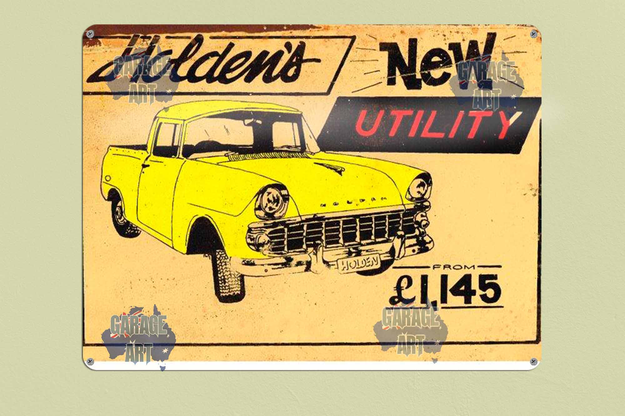 Holdens New Utility Tin Sign freeshipping - garageartaustralia