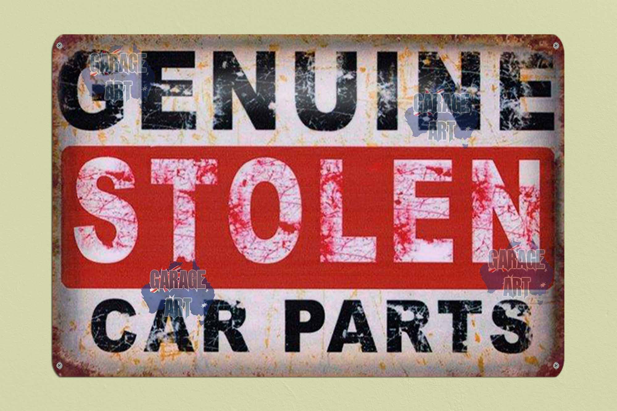 Genuine Stolen Parts 600mmx400mm Tin Sign freeshipping - garageartaustralia