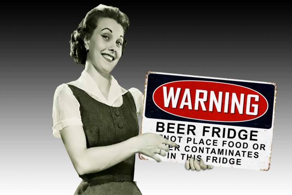 Warning Beer Fridge 600mmx400mm Tin Sign freeshipping - garageartaustralia