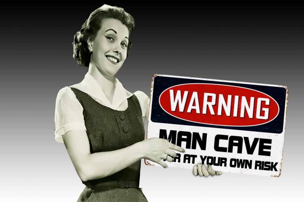 Warning Man Cave 600mmx400mm Tin Sign freeshipping - garageartaustralia