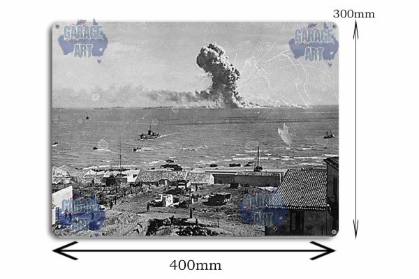 Ammunition Ship Explosion WW2 Tin Sign freeshipping - garageartaustralia