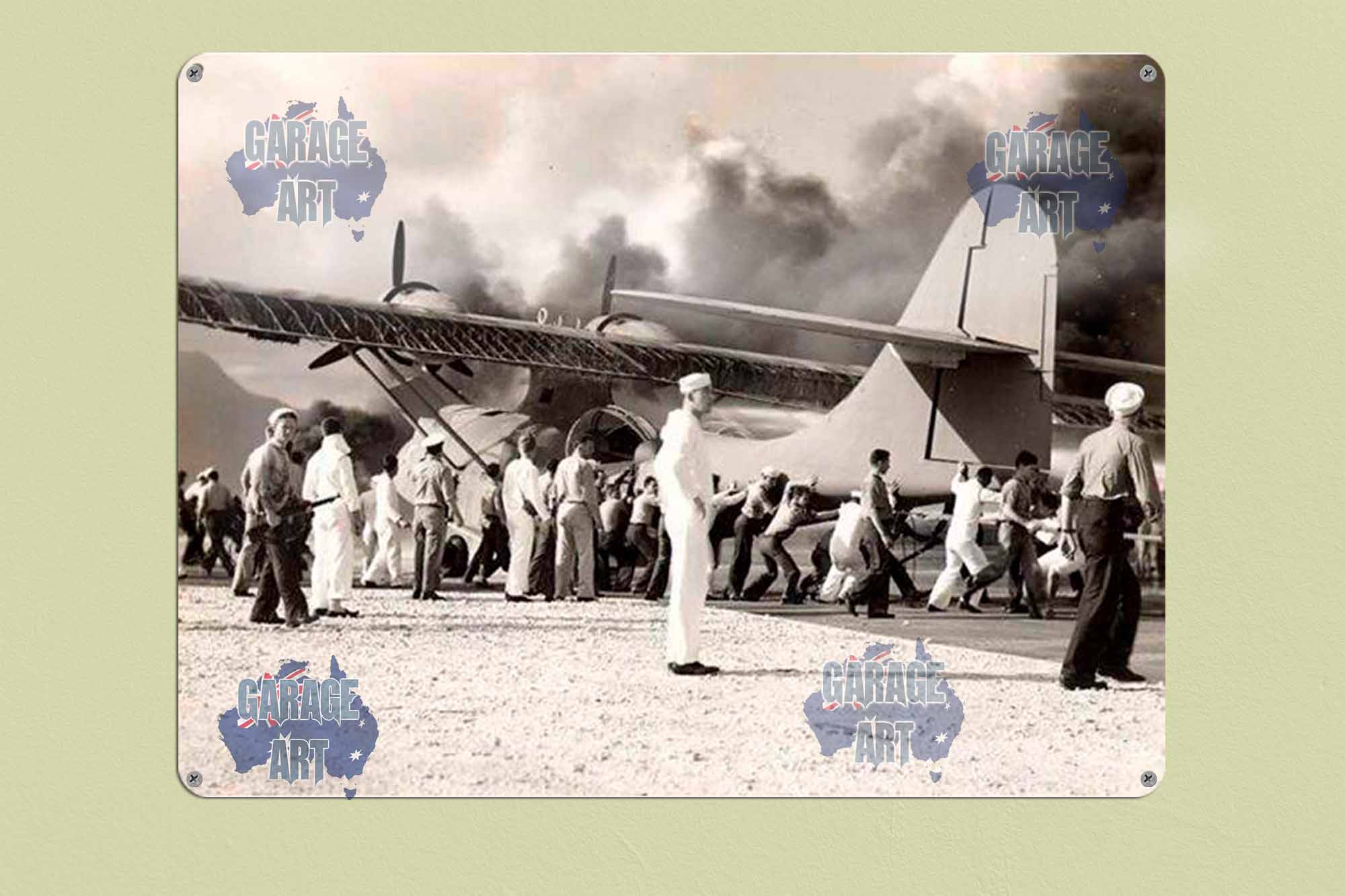 WW2 Bombing Tin Sign freeshipping - garageartaustralia
