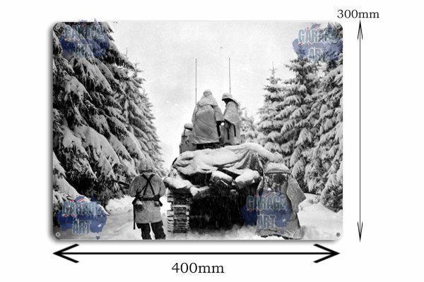 WW2 Tank Crew in the Snow Tin Sign freeshipping - garageartaustralia