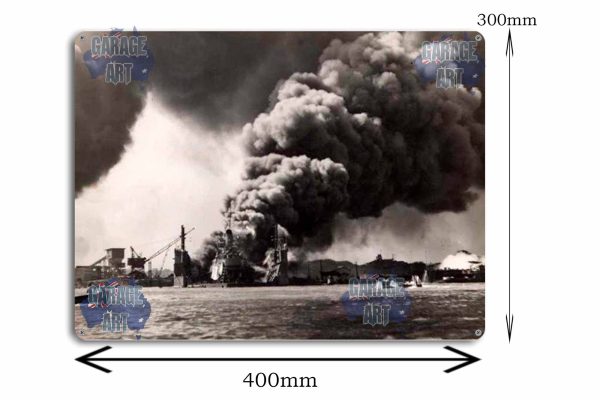 Bombing of Pearl Harbour WW2 Tin Sign freeshipping - garageartaustralia
