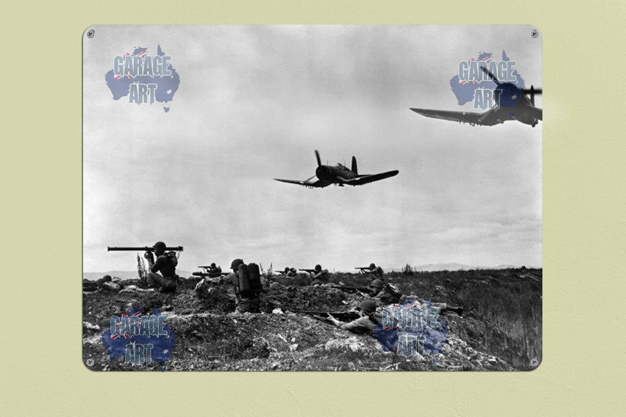 Corsair Air support WW2 Tin Sign freeshipping - garageartaustralia