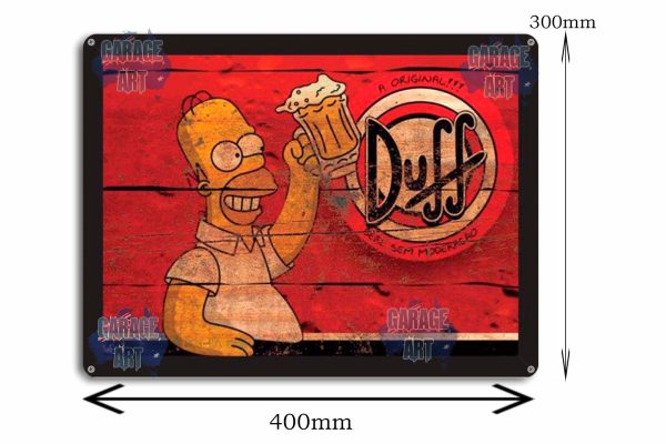 Homer Simpson and Duff Beer Tin Sign freeshipping - garageartaustralia