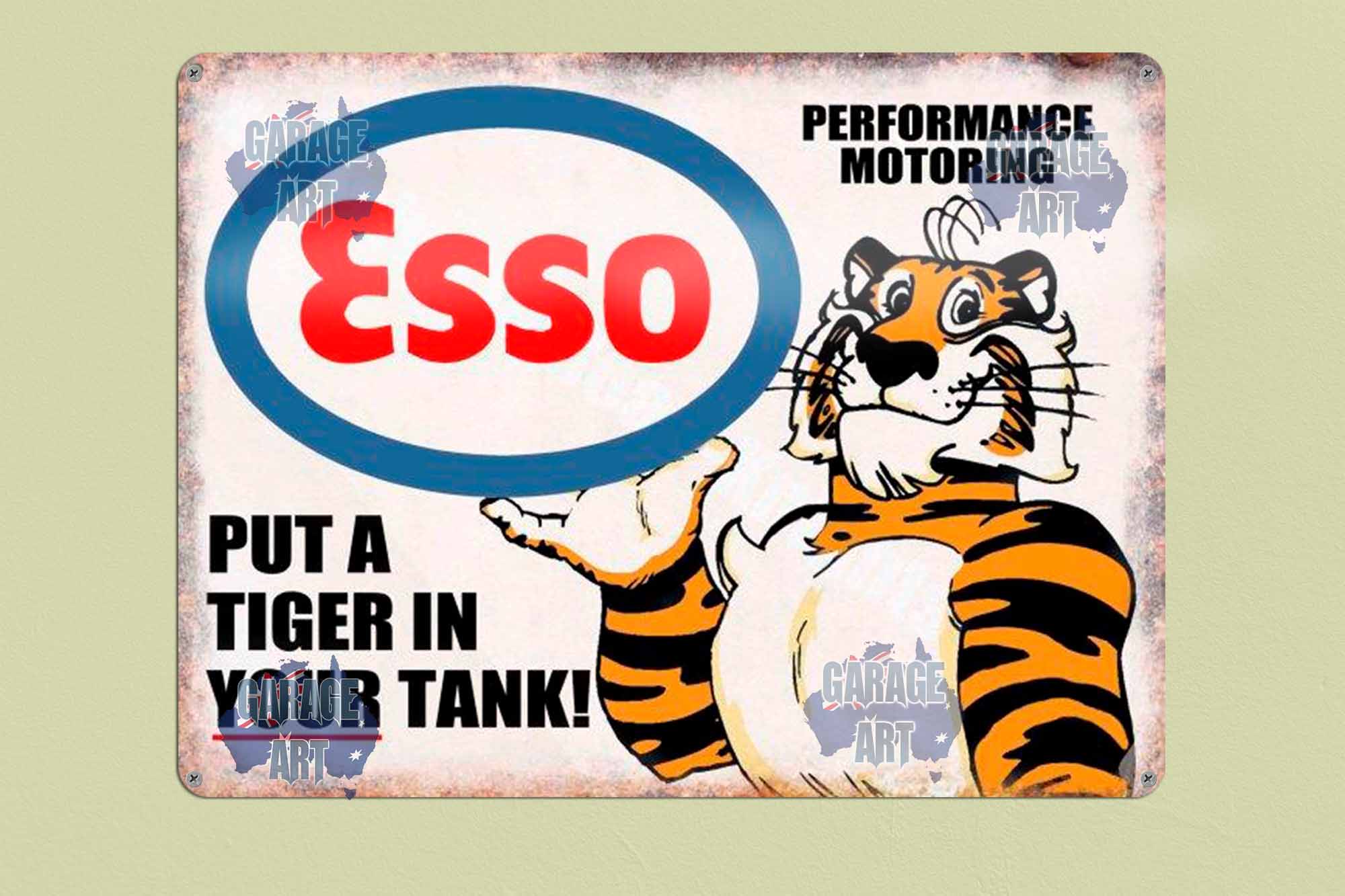 Esso put tiger in tank Tin Sign freeshipping - garageartaustralia