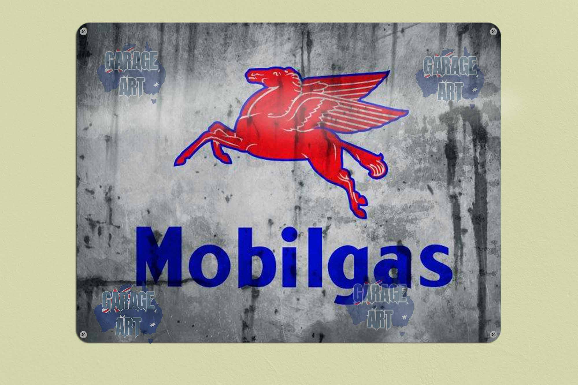 Mobilgas stressed Tin Sign freeshipping - garageartaustralia