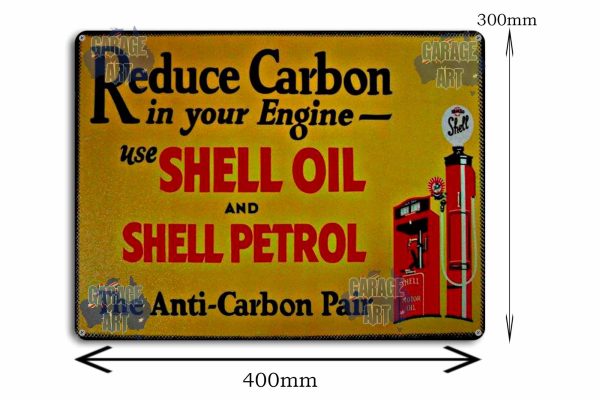 Shell Oil & Petrol Anti Carbon NO STRESS Tin Sign freeshipping - garageartaustralia