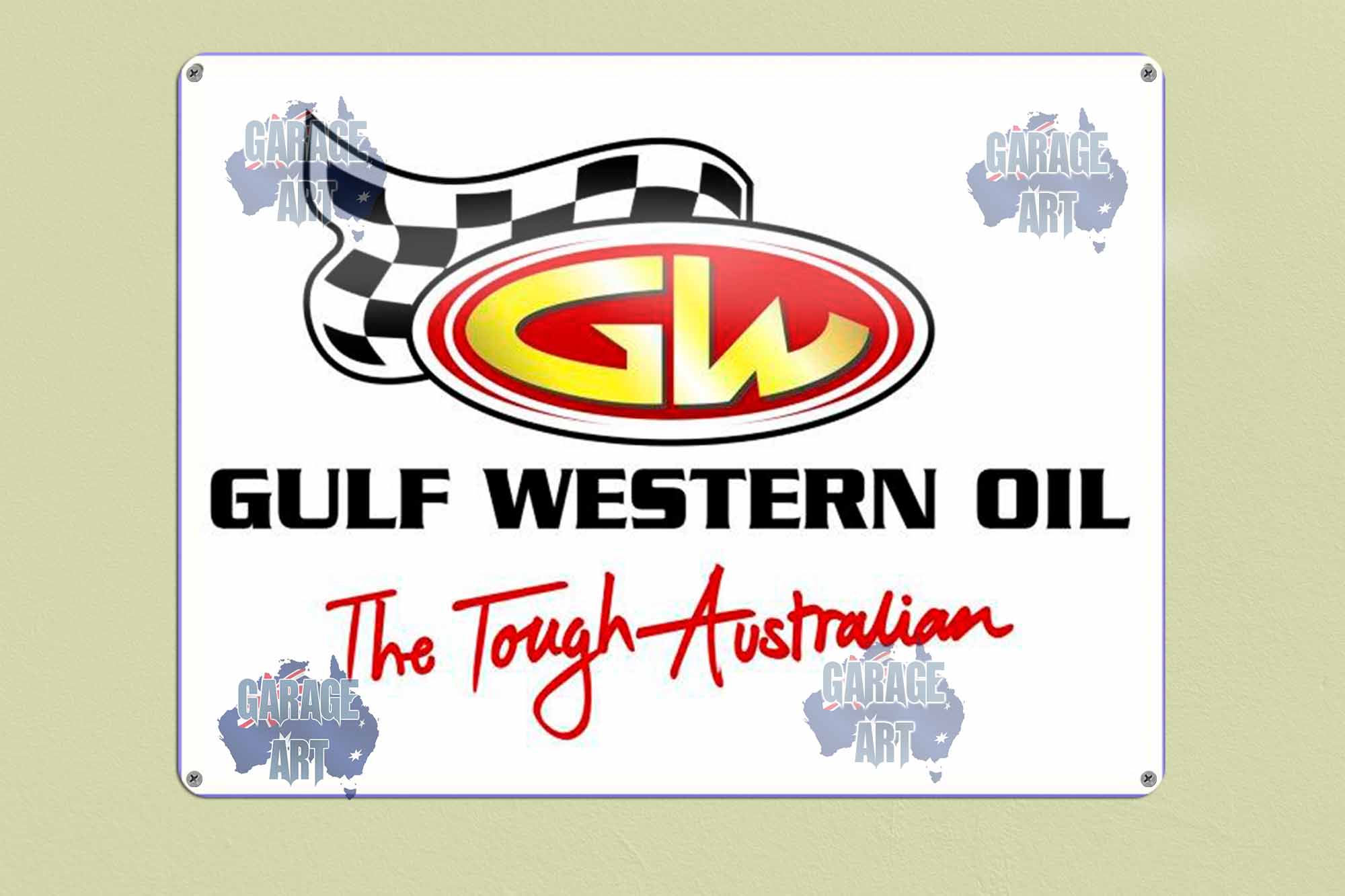 Gulf Wetern Oil Tin Sign freeshipping - garageartaustralia