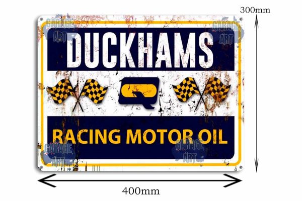 Duckhams racing Oil Rusty Tin Sign freeshipping - garageartaustralia