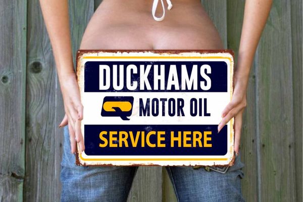 Duckhams Service Rusty Tin Sign freeshipping - garageartaustralia