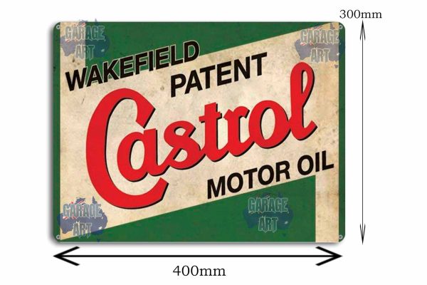 Old Castrol Wakefield Logo Tin Sign freeshipping - garageartaustralia