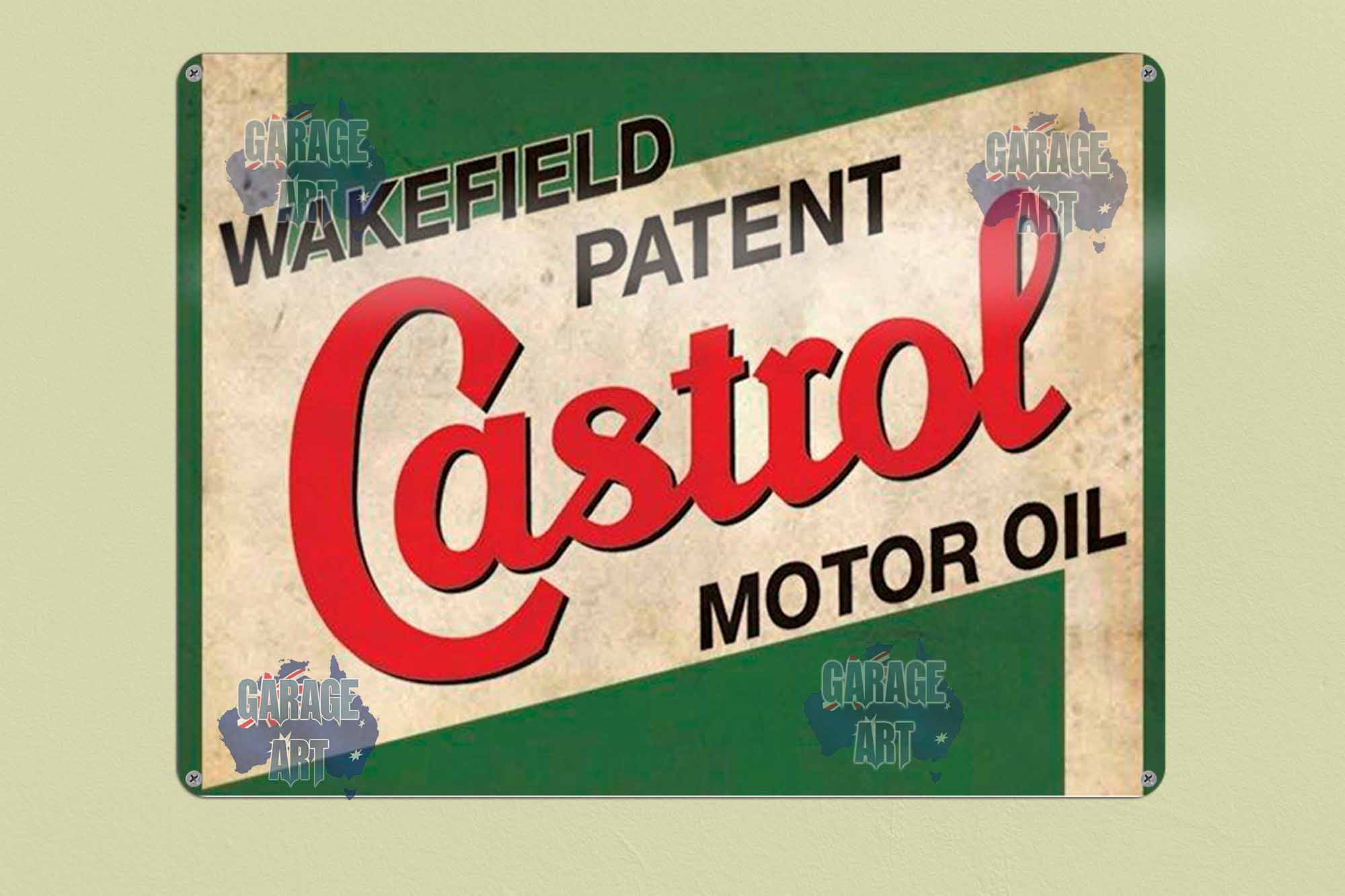 Old Castrol Wakefield Logo Tin Sign freeshipping - garageartaustralia