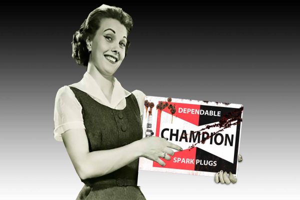 Champion Plugs Rusty Tin Sign freeshipping - garageartaustralia